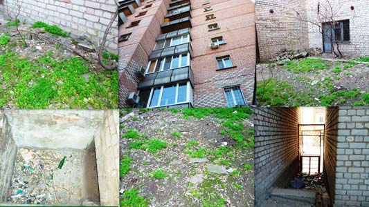  внутренний дворик  в  Днепропетровской библиотеке на Красном Камне  до уборки   